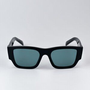Prada PR10ZSF 16K40K BRAND NEW Sunglasses Black Petrol Green Square Unisex